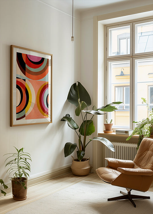 Warm Colors Bauhaus Geometry3 Plakat - Posterbox