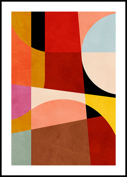 Warm Colors Bauhaus Geometry2 Plakat - Posterbox