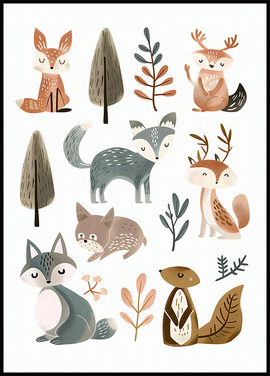 Cute Animals No 1 Plakat - Posterbox