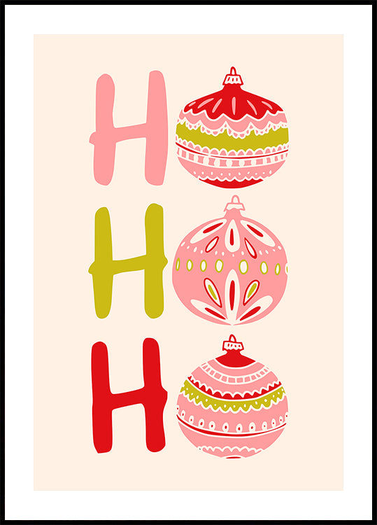 HoHoHo Cheerful little Christmas Illustration Plakat - Posterbox