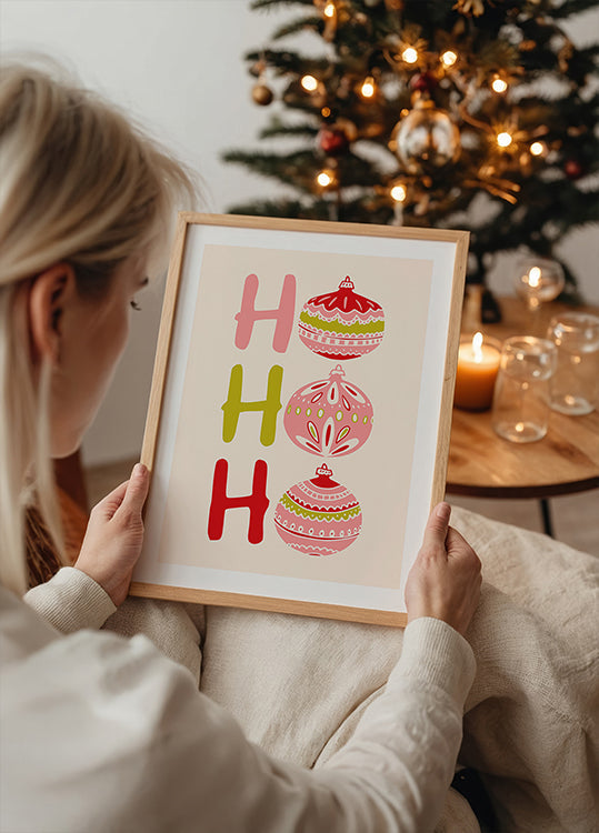 HoHoHo Cheerful little Christmas Illustration Plakat - Posterbox