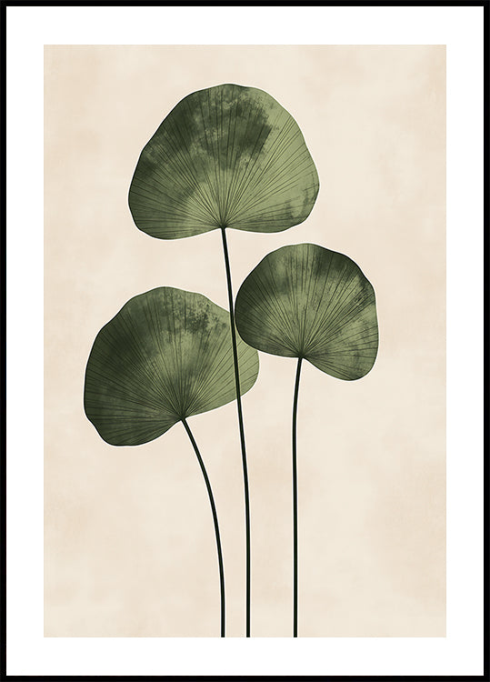 Green Leaves with Delicate Veins Plakat - Posterbox