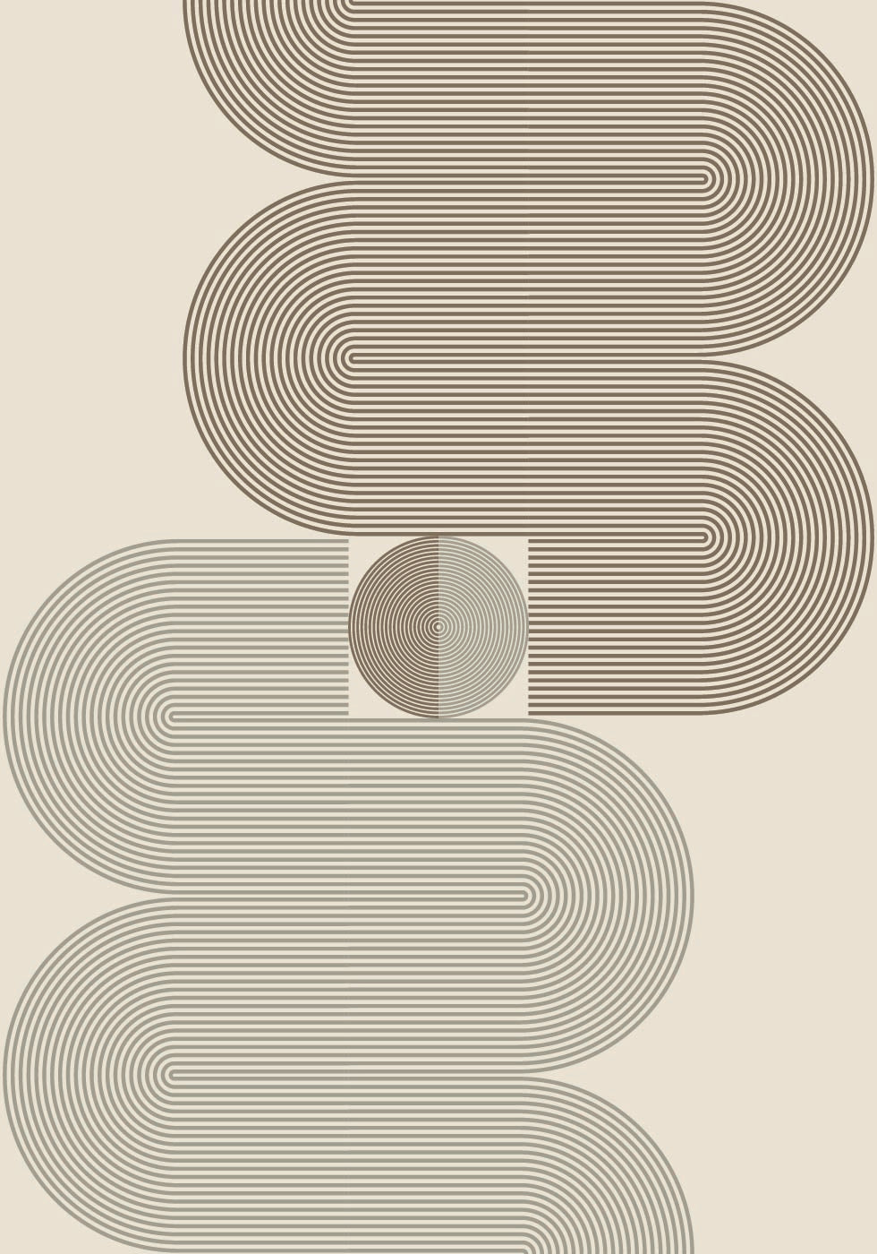 Poster mit geschichteten Bogenlinien