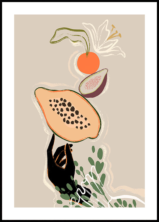 Balancing Fruits Plakat - Posterbox