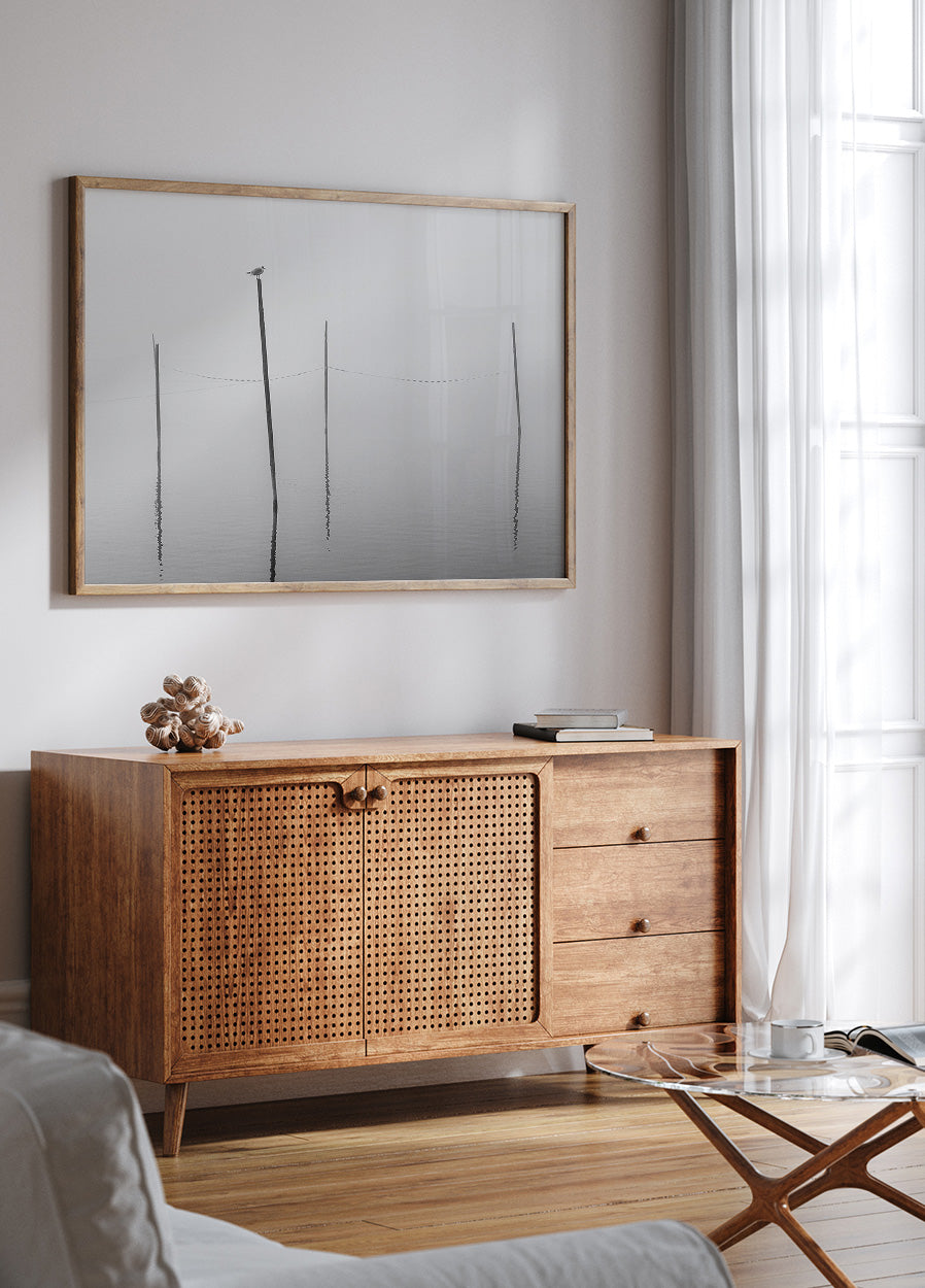 Misty Reflections in Black and White Poster - Posterbox.dk