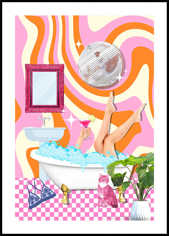 Groovy Bathtub Bliss - Posterbox