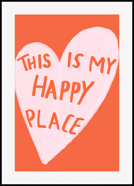 Happy Heart Message Plakat - Posterbox