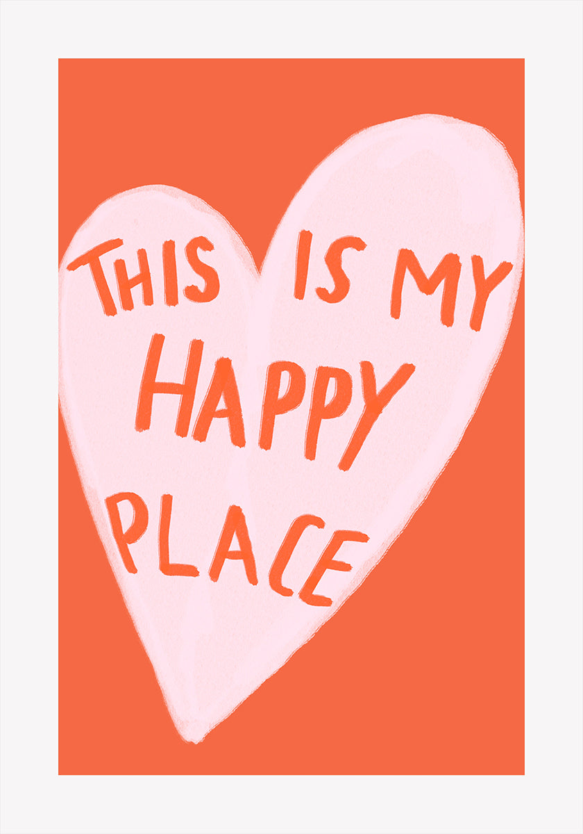 Happy Heart Message Plakat - Posterbox
