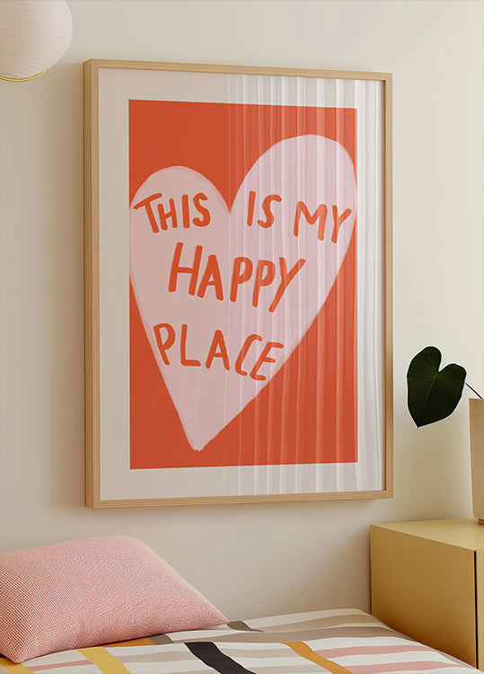 Happy Heart Message Plakat - Posterbox