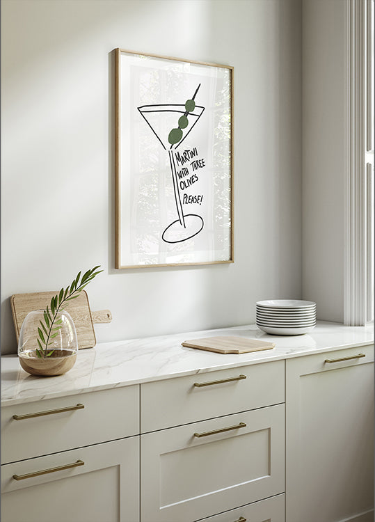 Olive Trio Martini Plakat - Posterbox