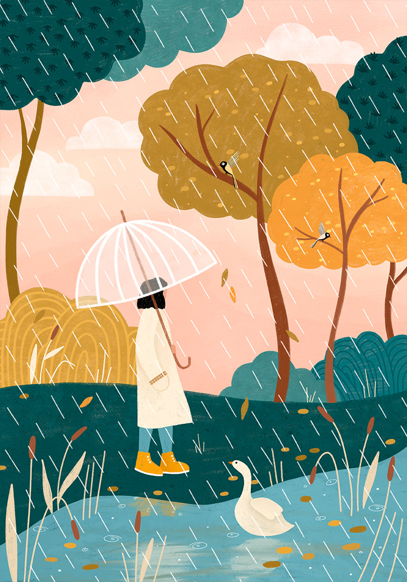 Rainy Day Stroll Plakat - Posterbox
