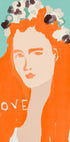 Woman with Orange Hair Adorned with Flowers Plakat - Posterbox