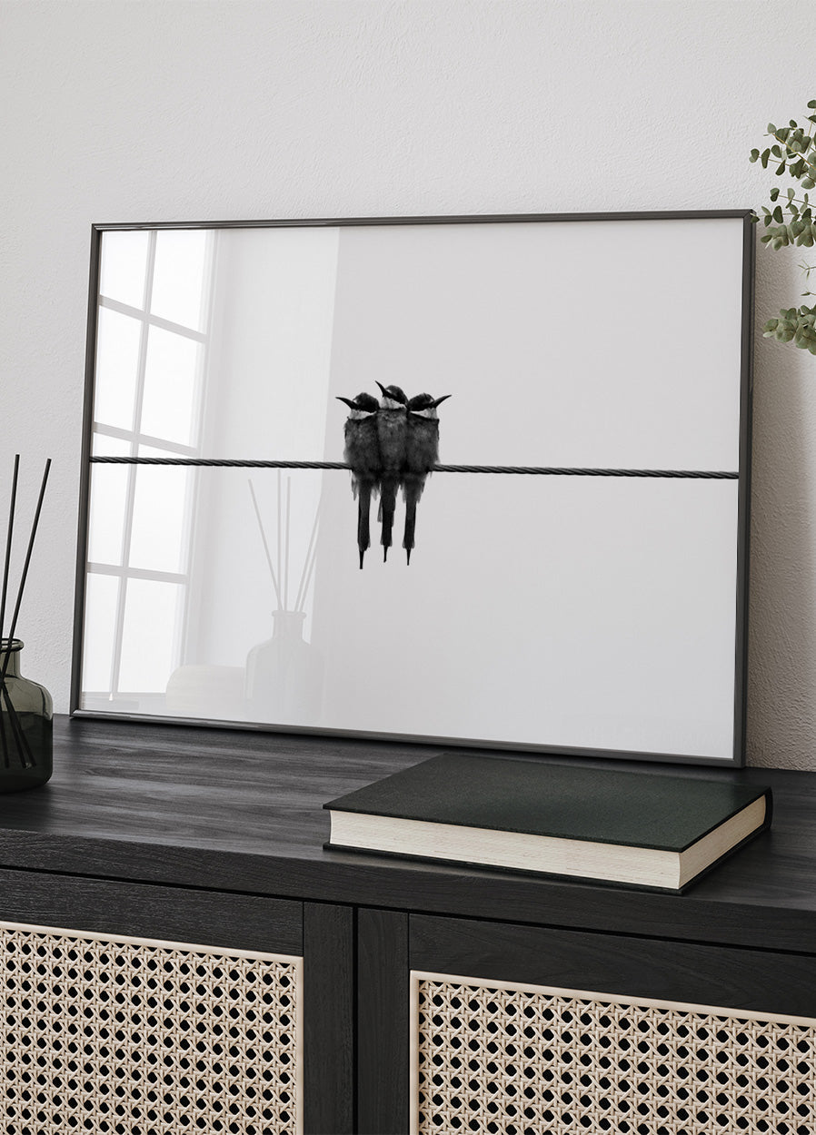 Vögel auf Draht Poster - Posterbox.dk