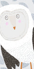 Funny Winter Owl with Grey Leaf Pattern by Artist Carla Daly Plakat - Posterbox