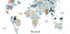 Illustrated Map of the World with Cute Animals Plakat - Posterbox