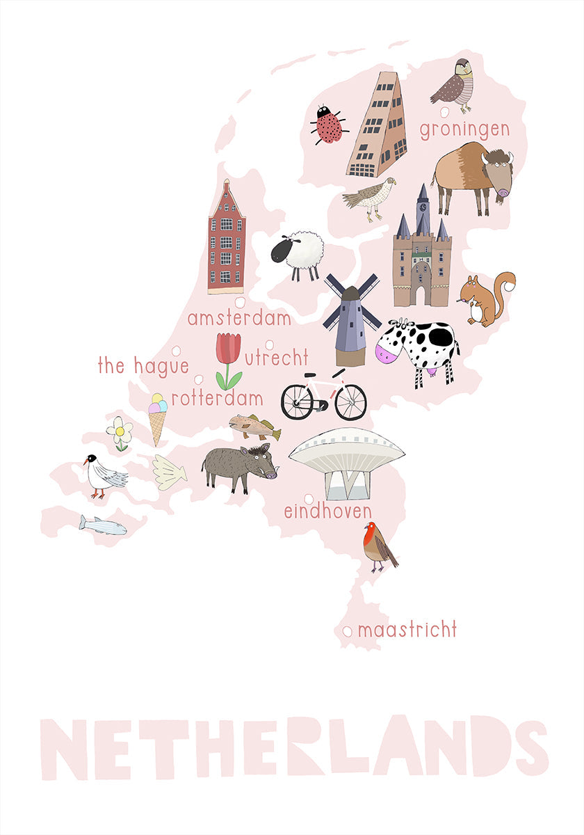 The Netherlands Illustration by Artist Carla Daly Plakat - Posterbox