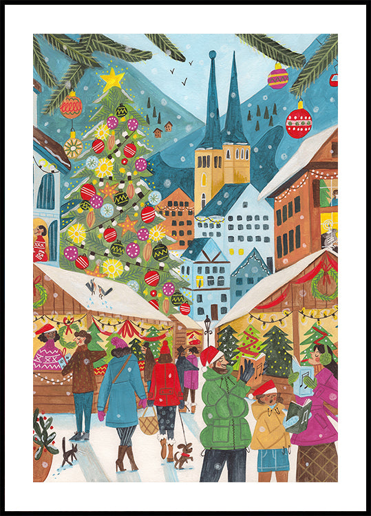 Christmas Market in the Village Plakat - Posterbox