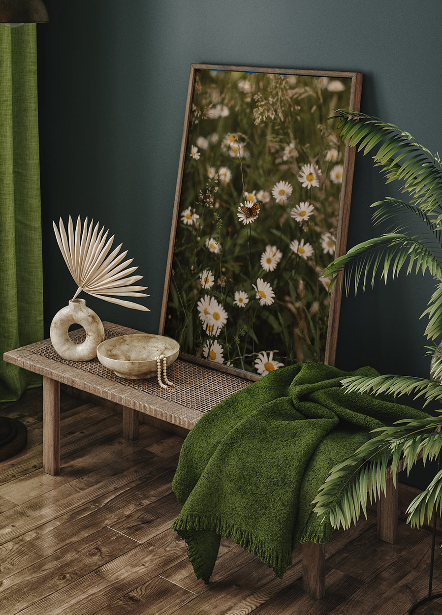 Kamille und Schmetterling Poster - Posterbox.dk