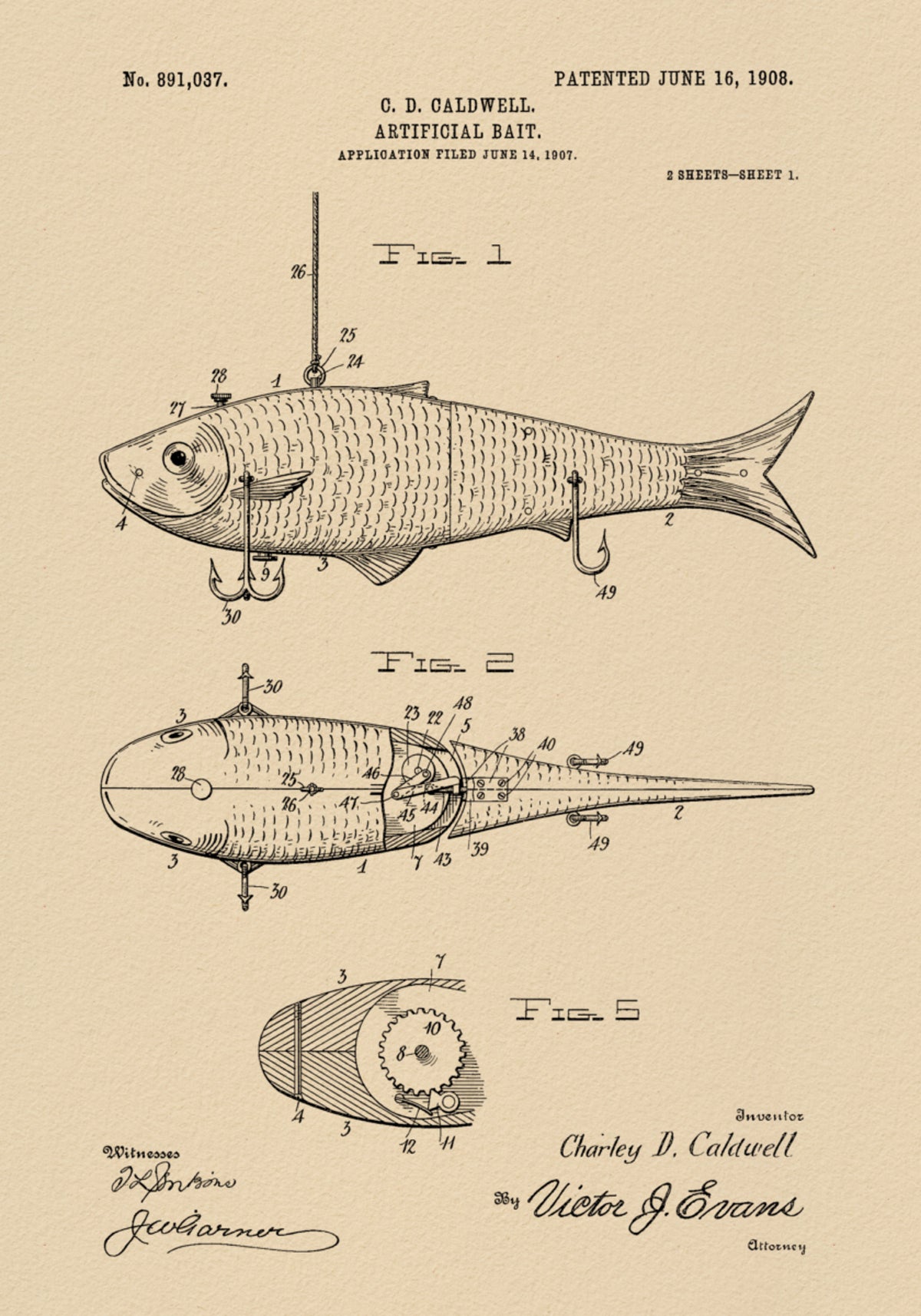 Vintage Angelköder Patent