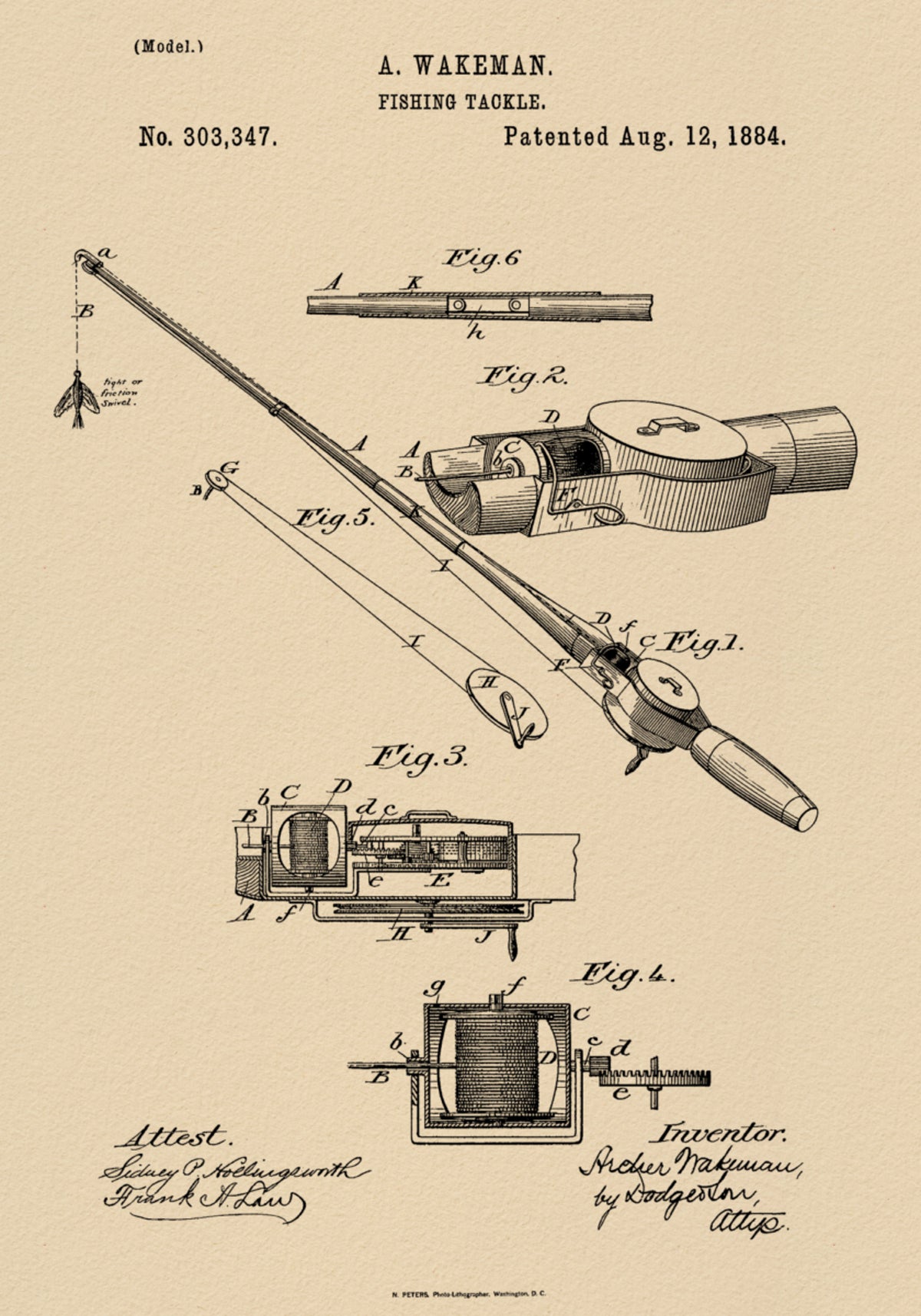 Vintage Angelgerät-Patent