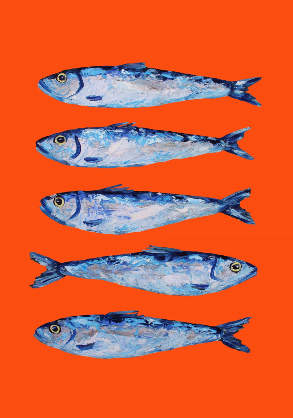 Sardinen auf Orange