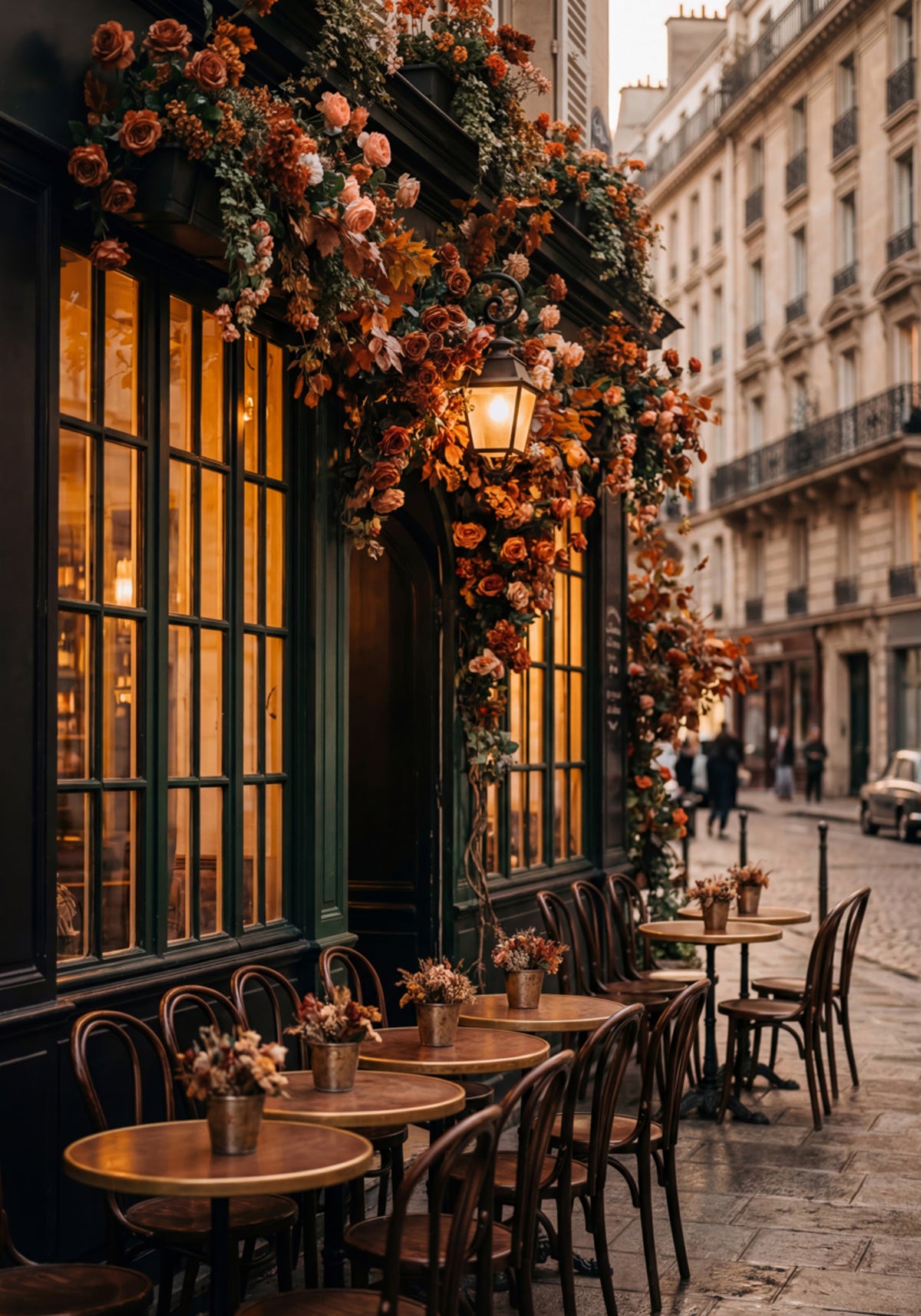 Herbstliches Pariser Café