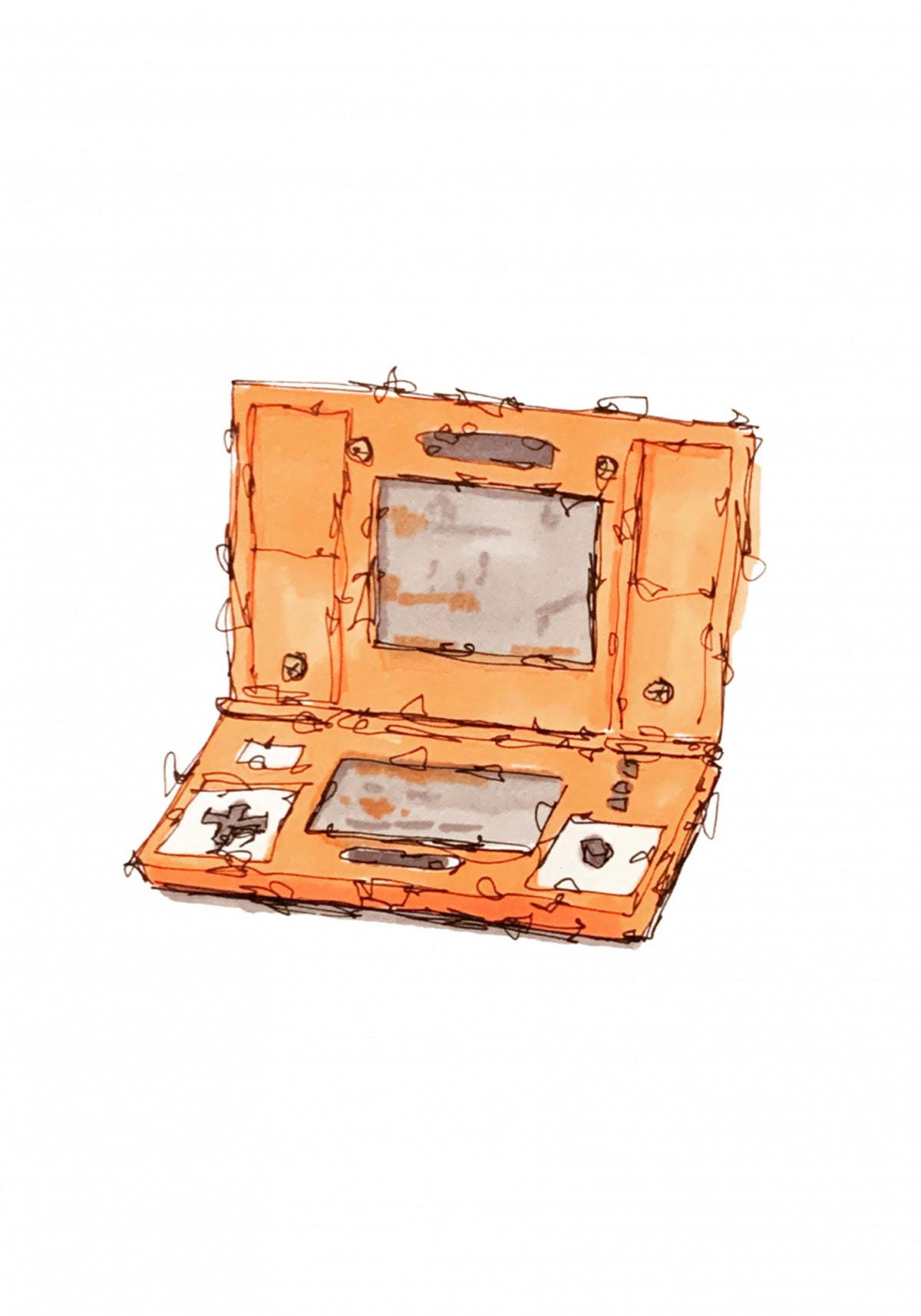 Retro-Handheld-Spiel-Skizze