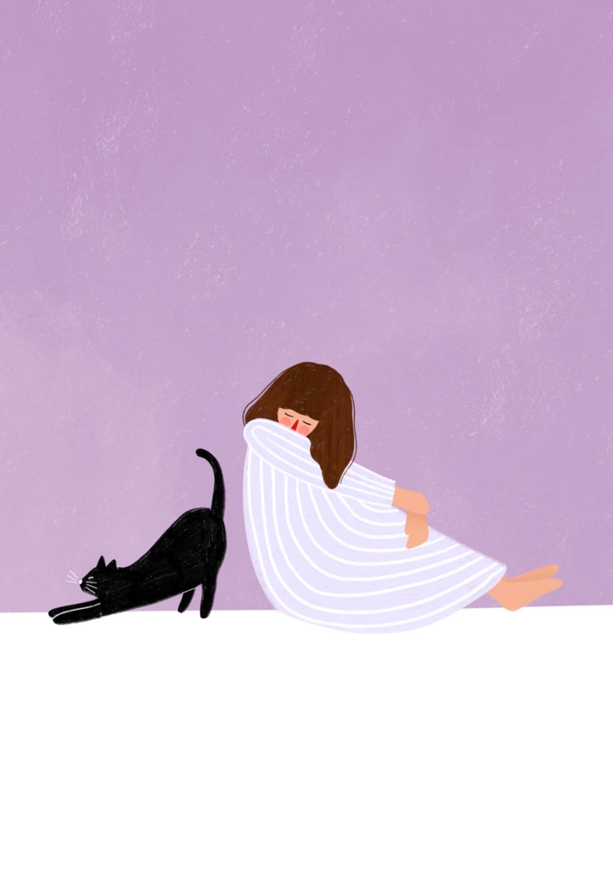Mädchen und Katze