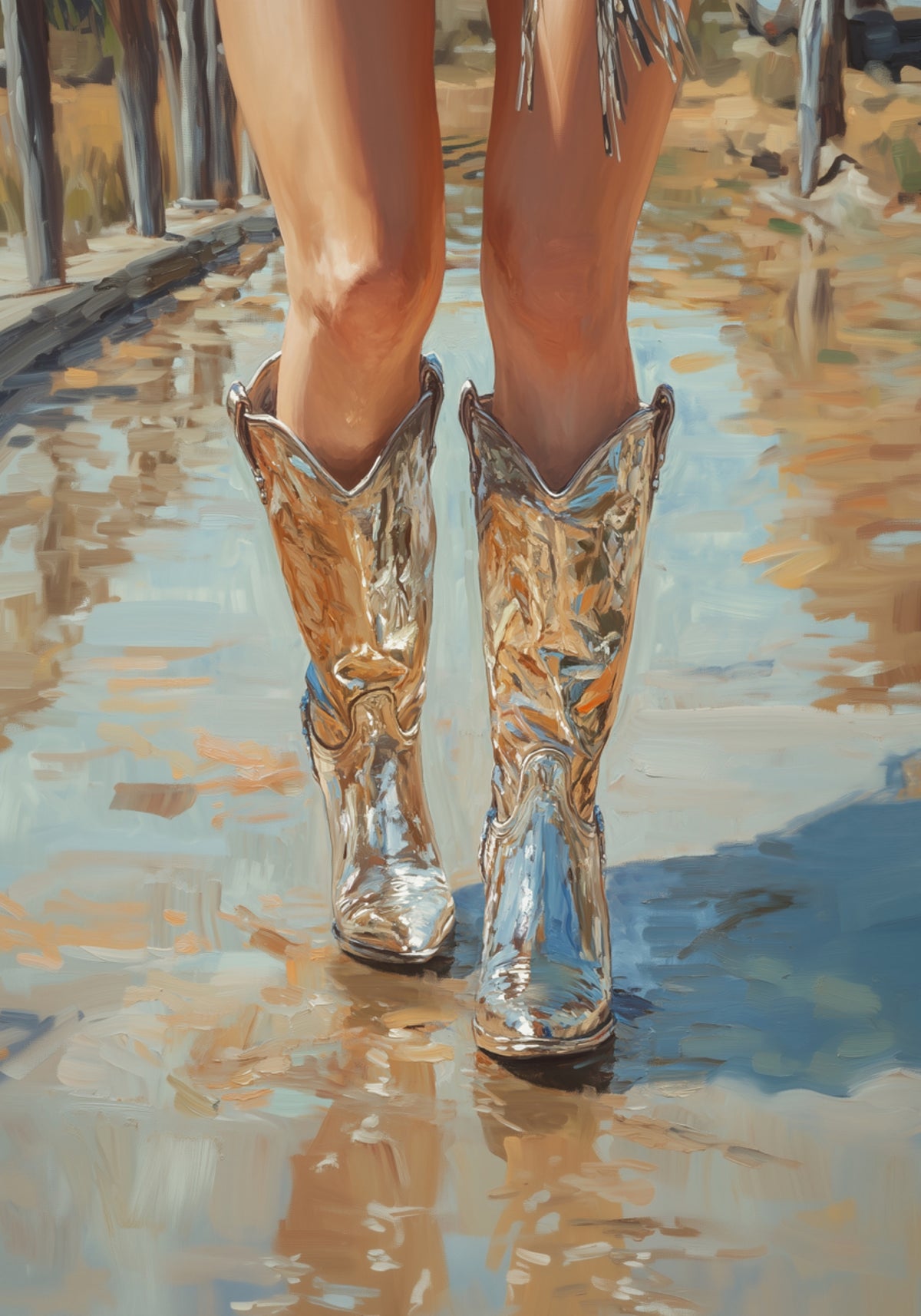 Reflektierende Cowboystiefel
