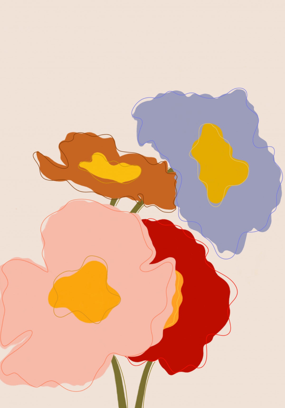 Bunte abstrakte Blumen