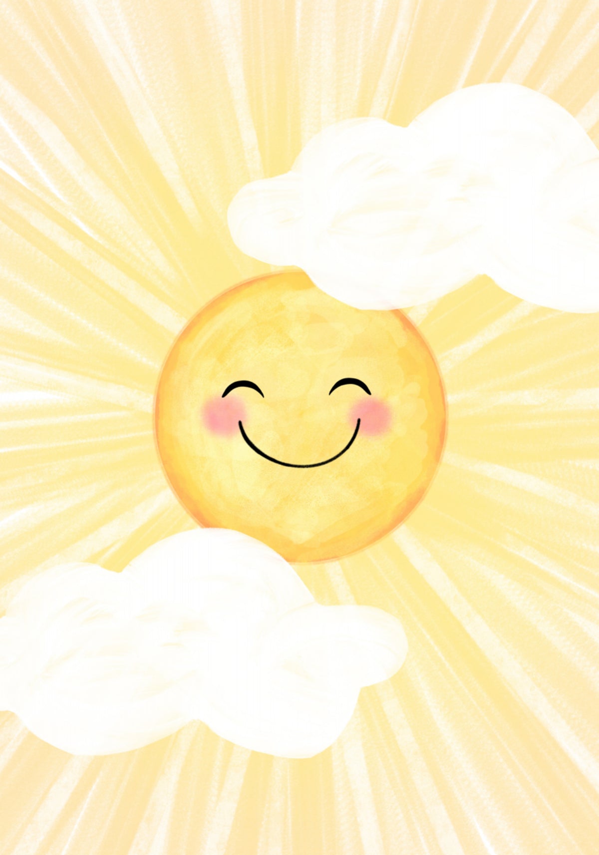 Glückliche lächelnde Sonne
