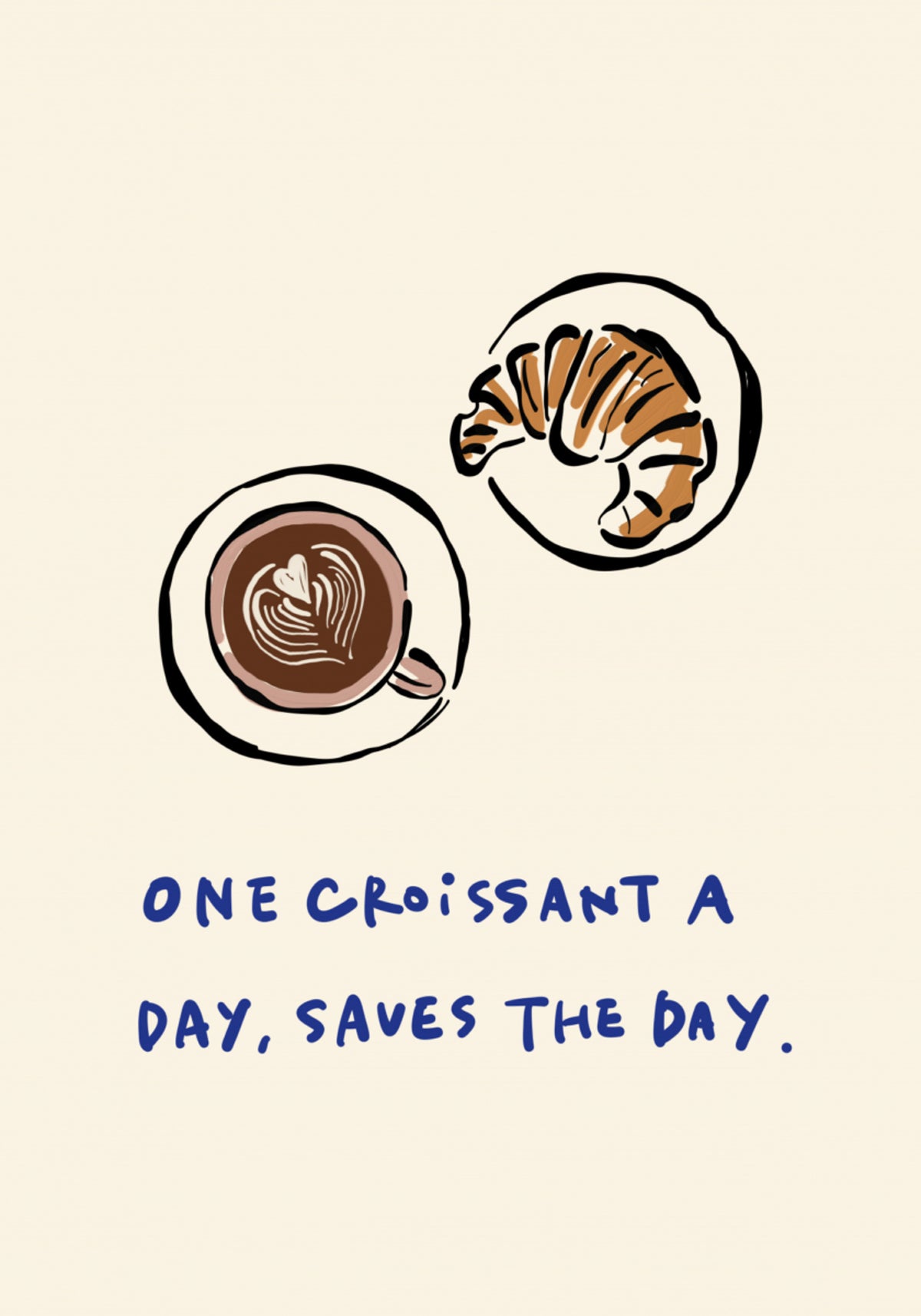 Gemütlicher Croissant-Kaffee