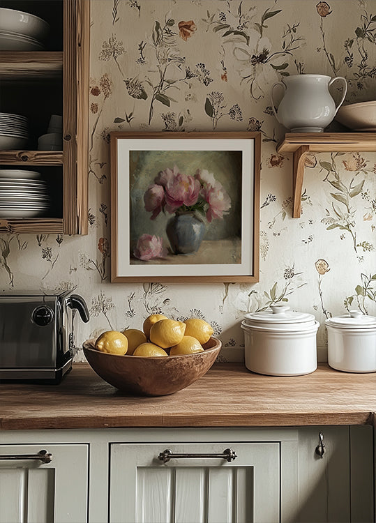 Pivoines En Rose Plakat - Posterbox