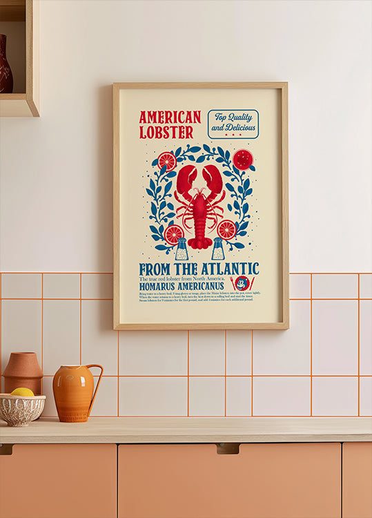 Lobster kitchen print Plakat - Posterbox