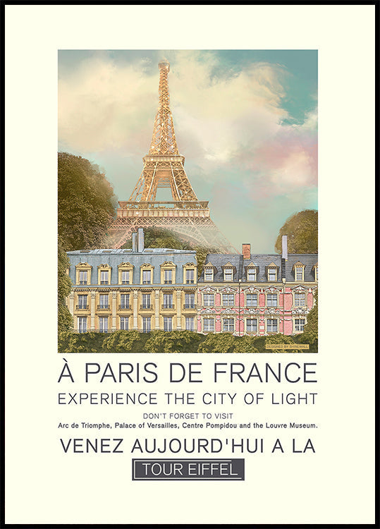 Paris retro print Plakat - Posterbox