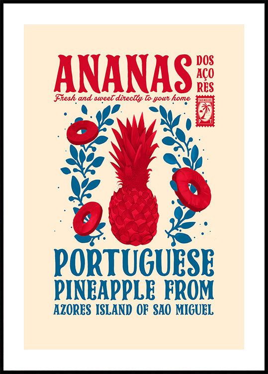 Pineapple kitchen print Plakat - Posterbox