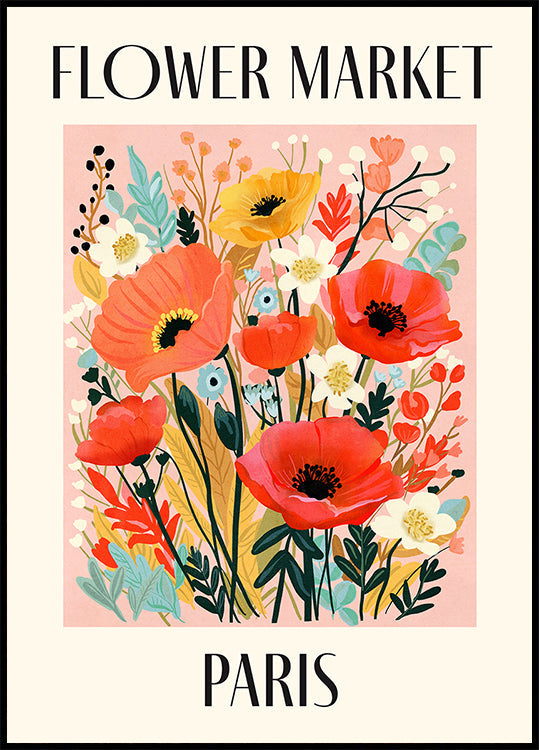 Flower Market Paris France Plakat - Posterbox