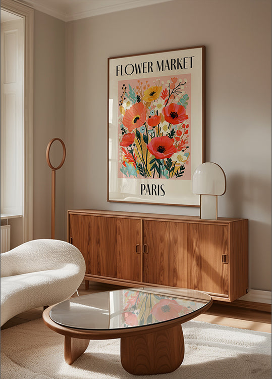 Flower Market Paris France Plakat - Posterbox