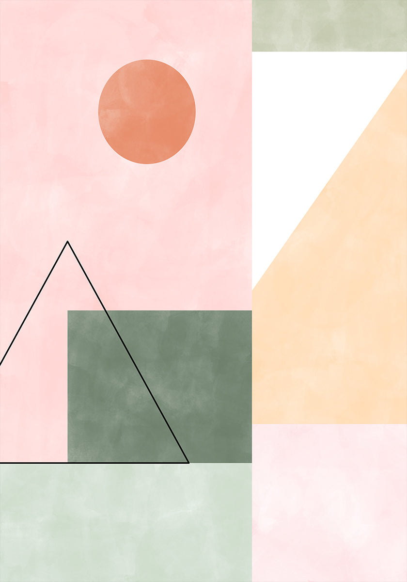Pastel Tones With Minimalist Shapes (NEW) - Posterbox
