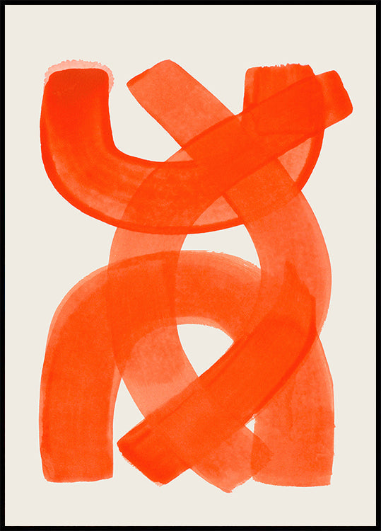 Orange Strokes Plakat - Posterbox
