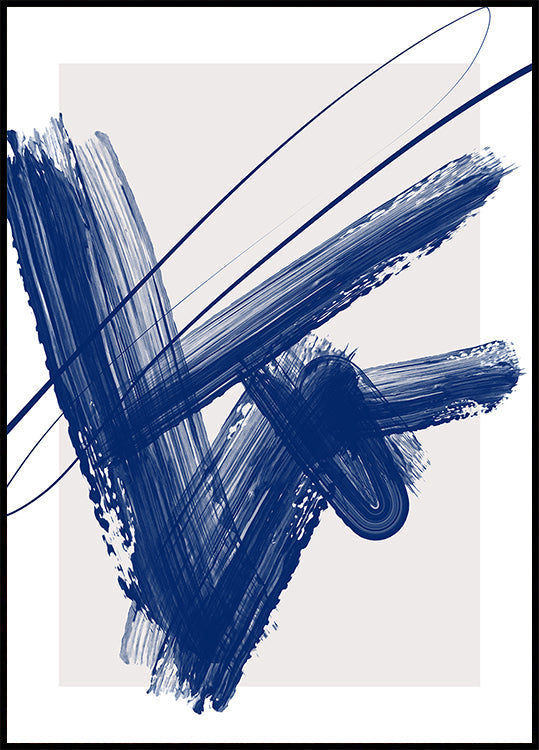 Bold Blue Brushstrokes Plakat - Posterbox