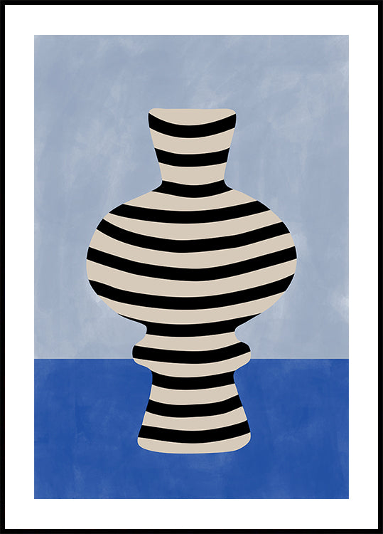 Striped Vase Illusion Plakat - Posterbox