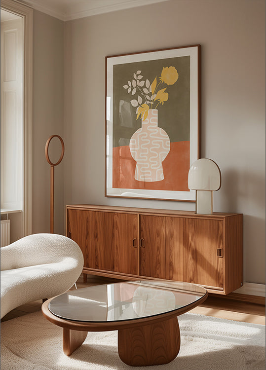 Stylized Vase With White Patterns Plakat - Posterbox