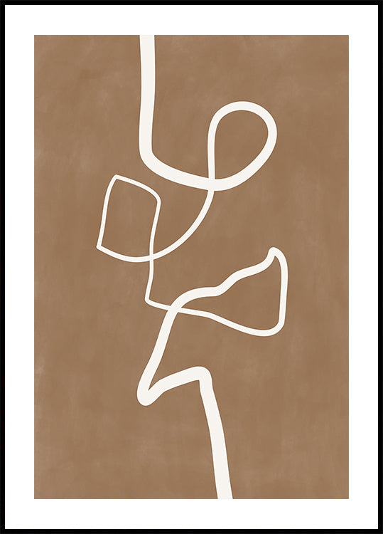White Single Line Artwork Plakat - Posterbox