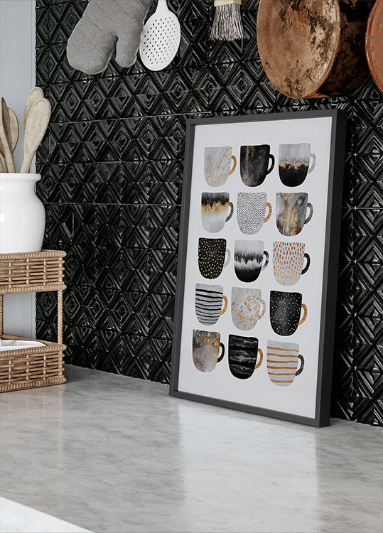 Pretty Coffee Cups Plakat - Posterbox