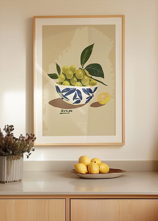 Bowl of Grapes - Posterbox