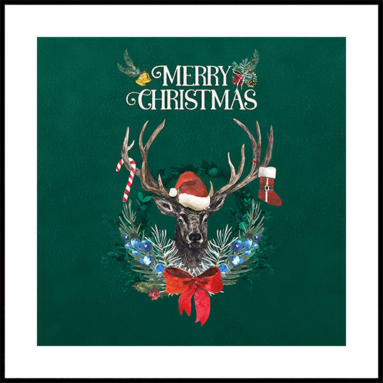 Holiday Stag Cheer Poster - Posterbox