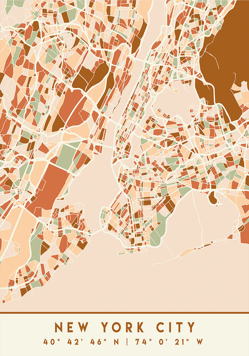 Black Maps Earth Tones 61 Plakat - Posterbox