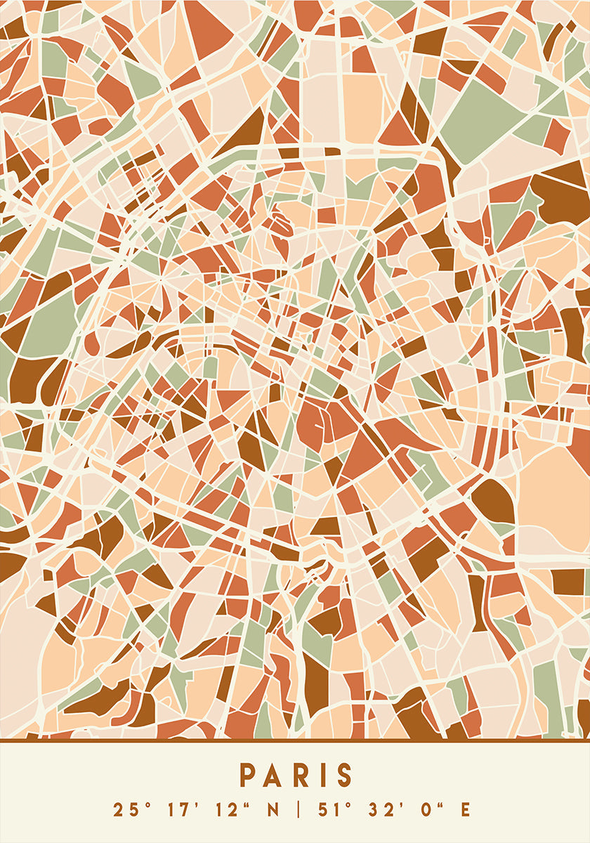 Black Maps Earth Tones 64 Plakat - Posterbox