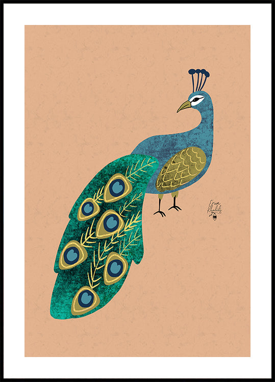 Peacock Erum Khalili.png Plakat - Posterbox